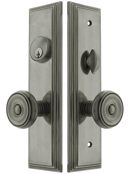 Manhattan Mortise Lock Entry Set with Waverly Knobs